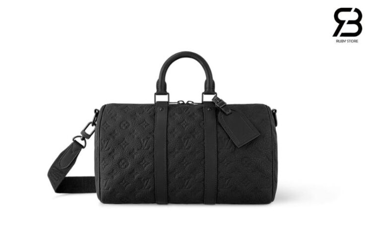 Túi LV Keepall Bandoulière 35 Black Monogram Taurillon Màu Đen