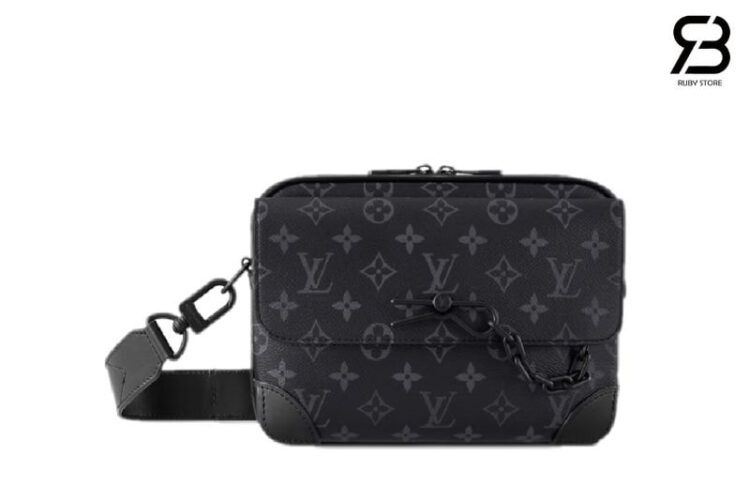 Túi LV Steamer Messenger Bag Monogram Eclipse en Xám