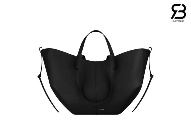 Túi Polene Cyme Edition Textured Black Màu Đen