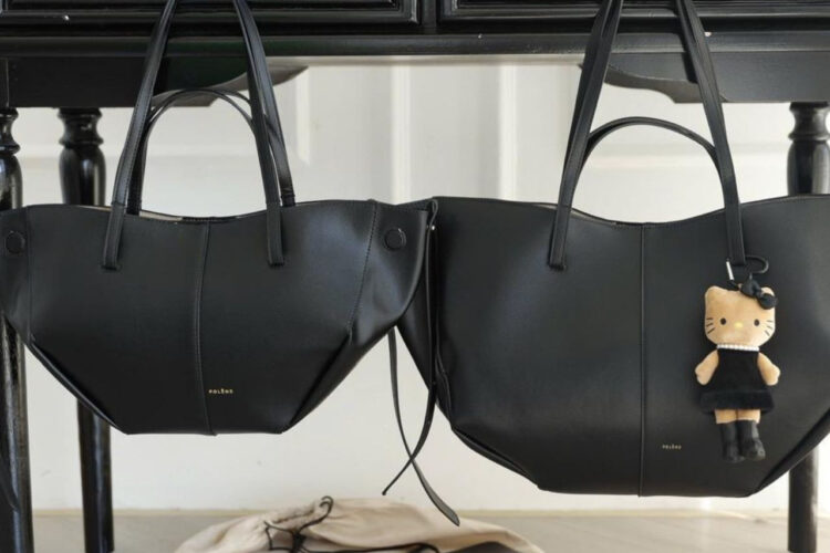 Túi Polene Cyme Mini Edition Textured Black Màu Đen
