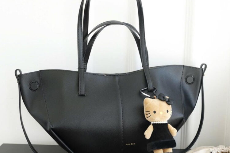 Túi Polene Cyme Mini Edition Textured Black Màu Đen