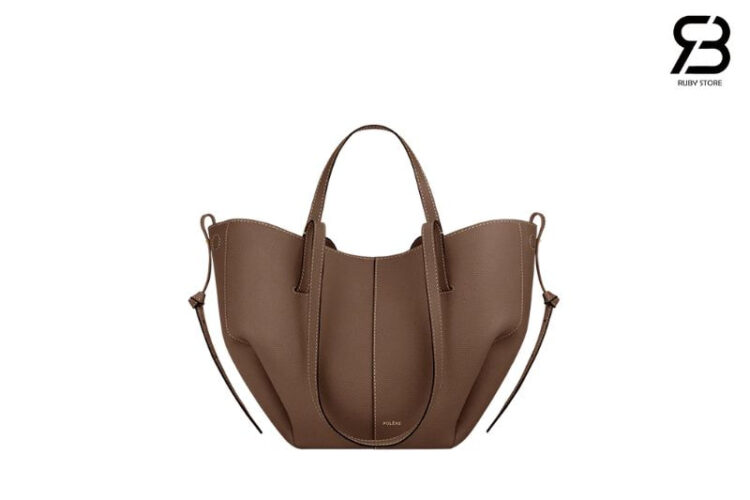 Túi Polene Cyme Mini Edition Textured Root Nâu Xám