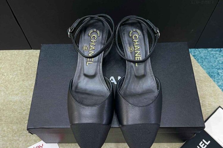 Giày Cao Gót CN Black Slingbacks Cap Toe Màu Đen Best Deal (Size 36)
