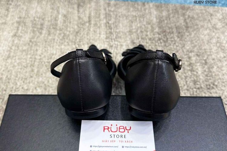 Giày CN Camellia Slingback Sandal Black Lambskin Màu Đen Best Deal (Size 38)