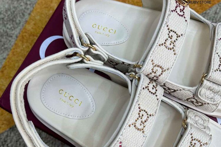Dép Gucci Sandal With Double G White Multicolor Màu Trắng Best Quality