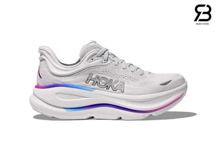 Giày Hoka Bondi 9 Cosmic White Grey Trắng Xám