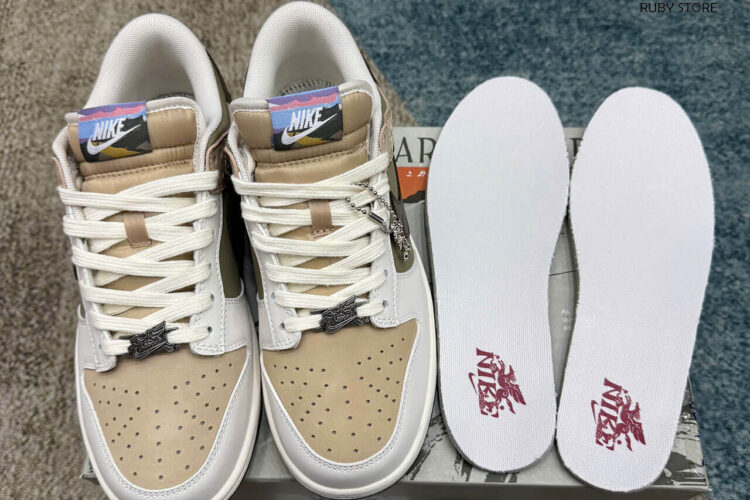 Hình ảnh thực tế mẫu giày SB Dunk màu trắng rêu Best Quality Deal: