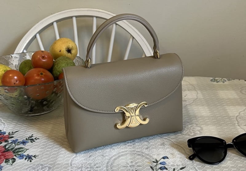 Túi Celine Medium Nino Bag Grey Grained Calfskin