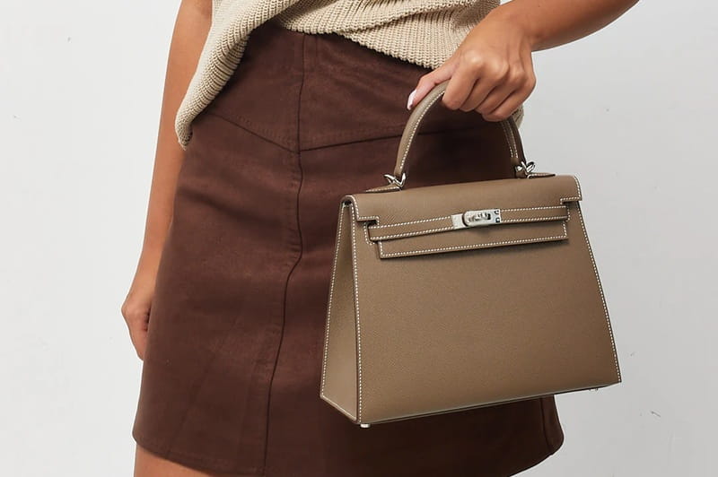 Túi Hermès Kelly 25 Etoupe Epsom GHW