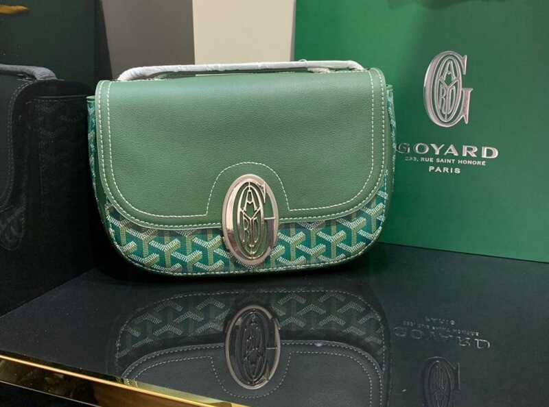 Túi Goyard 233 Bag Green Goyardine Canvas And Calfskin