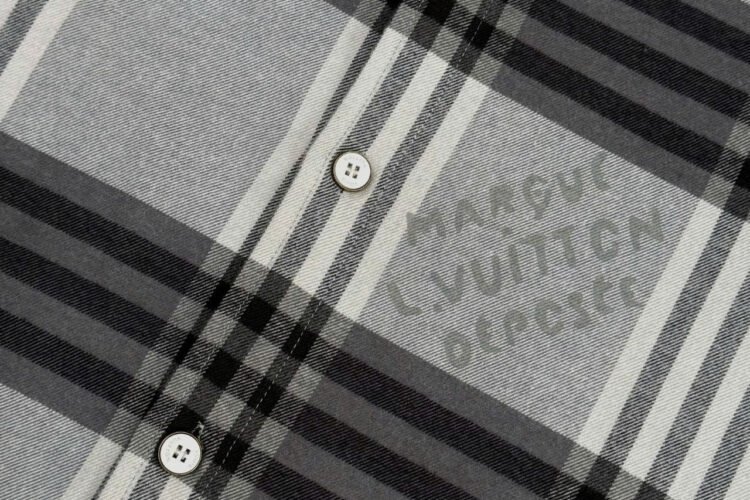 Áo Sơ Mi LV Long-Sleeved Shirt In Cotton Flannel Xám
