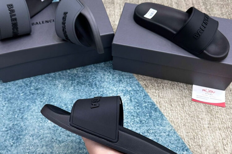 Dép Balenciaga BB Pool Slides Sandal Full Black Màu Đen