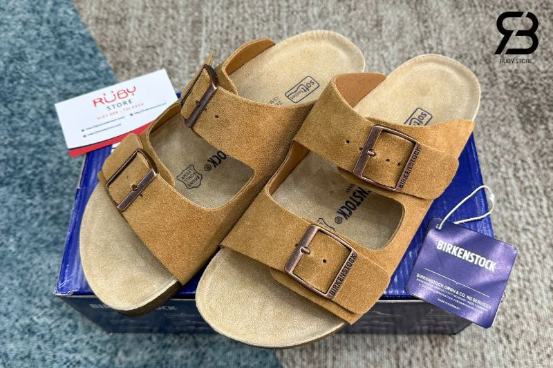 Dép Birkenstock Arizona Soft Footbed Brown Màu Nâu