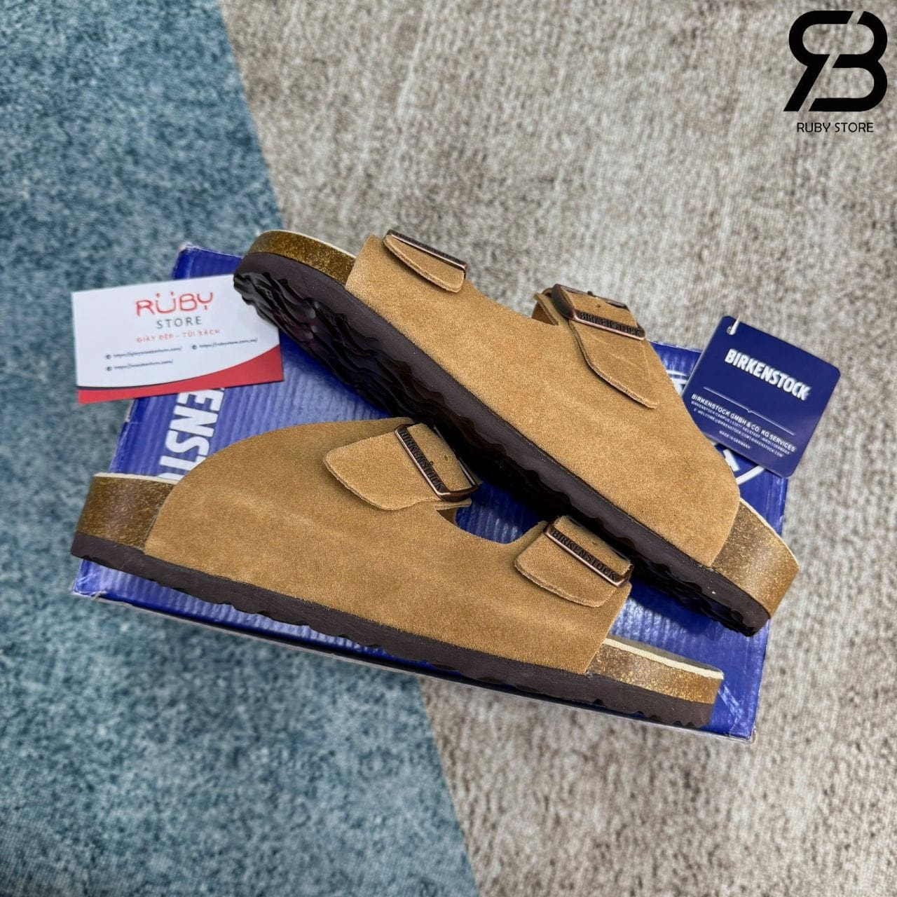 Dép Birkenstock Arizona Soft Footbed Brown Màu Nâu