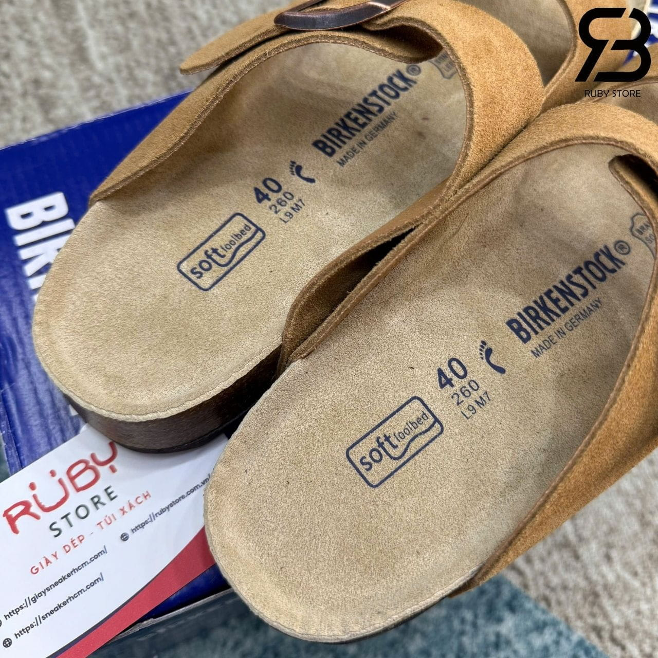 Dép Birkenstock Arizona Soft Footbed Brown Màu Nâu