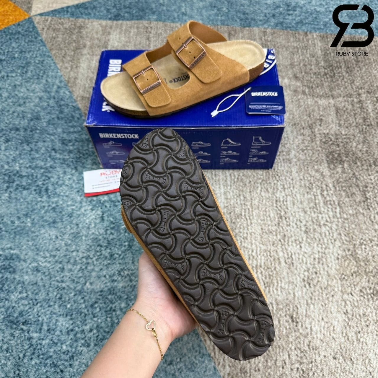 Dép Birkenstock Arizona Soft Footbed Brown Màu Nâu