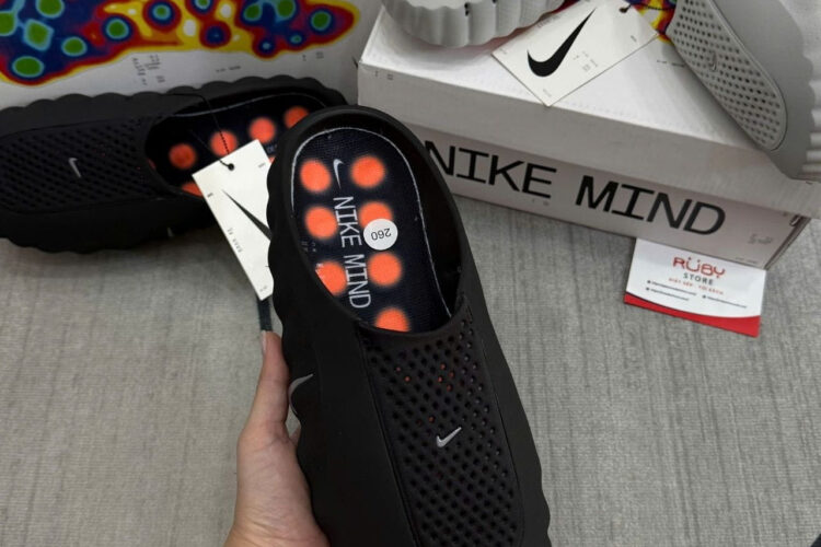 Dép Nike Mind 001 Slide Black Chrome đen Cam