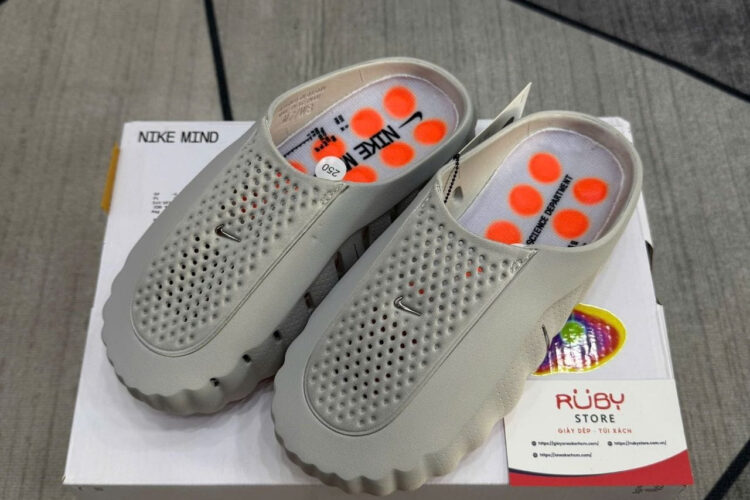 Dép Nike Mind 001 Slide Light Smoke Grey Xám Cam