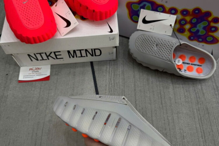 Dép Nike Mind 001 Slide Light Smoke Grey Xám Cam