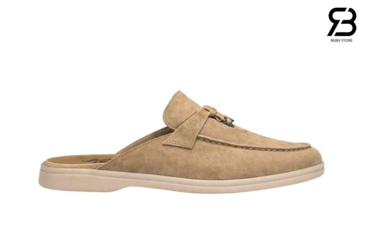 Giày Loro Piana Charms Walk Babouche Loafer Brown Màu Nâu