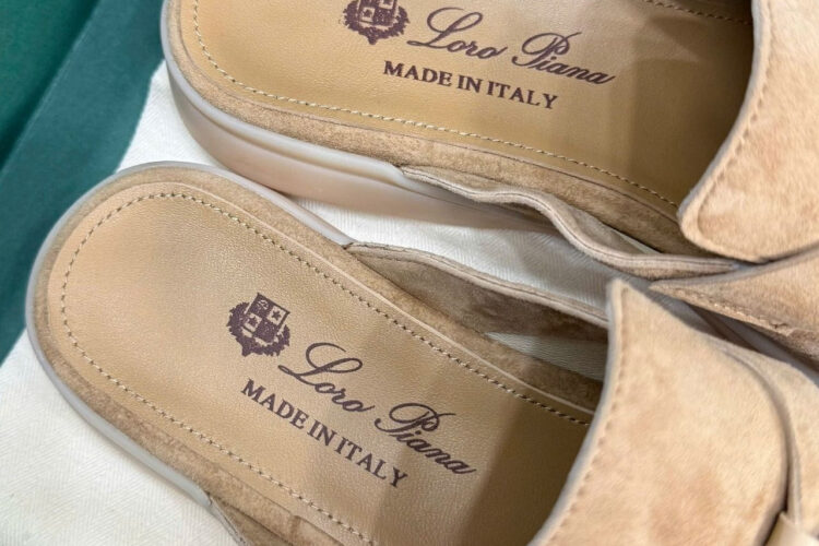Giày Loro Piana Charms Walk Babouche Loafer Brown Màu Nâu