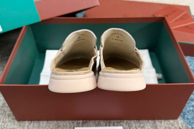 Giày Loro Piana Charms Walk Babouche Loafer Brown Màu Nâu
