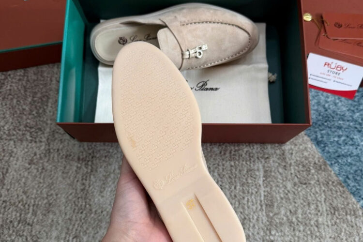 Giày Loro Piana Charms Walk Babouche Loafer Cream Màu Kem