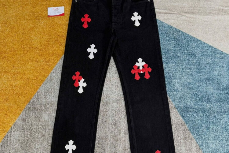 Quần Jean Chrome Hearts Black White Red Logo Đen Logo Trắng Đỏ
