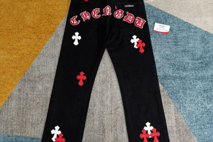 Quần Jean Chrome Hearts Black White Red Logo Đen Logo Trắng Đỏ