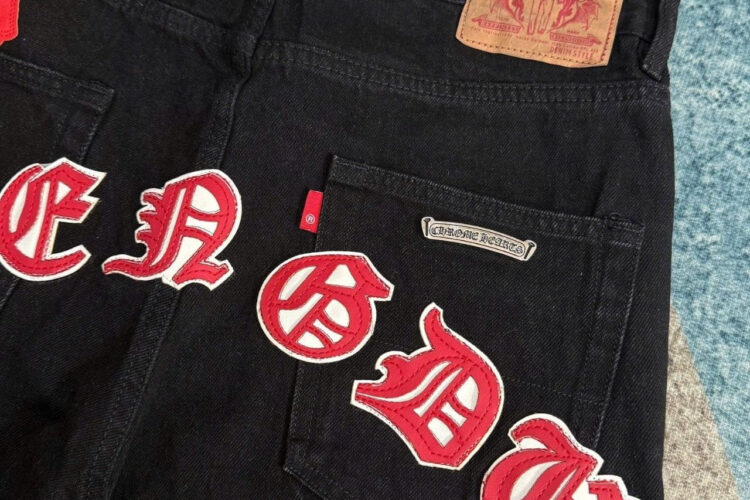 Quần Jean Chrome Hearts Black White Red Logo Đen Logo Trắng Đỏ