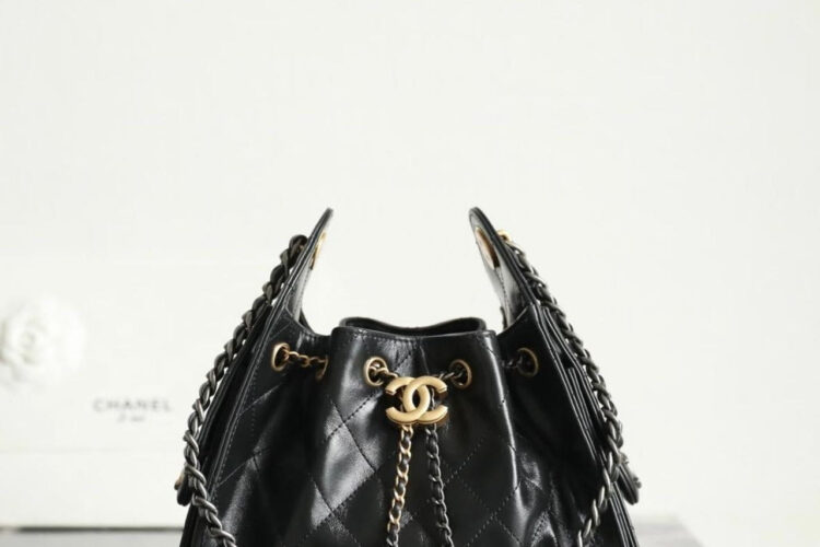 Túi CN 25 Mini Hobo Handbag Black Calfskin Màu Đen