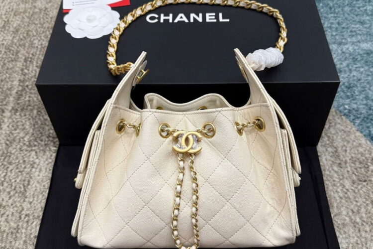 Túi CN 25 Mini Hobo Handbag Cream Caviar Màu Kem Best Pháp