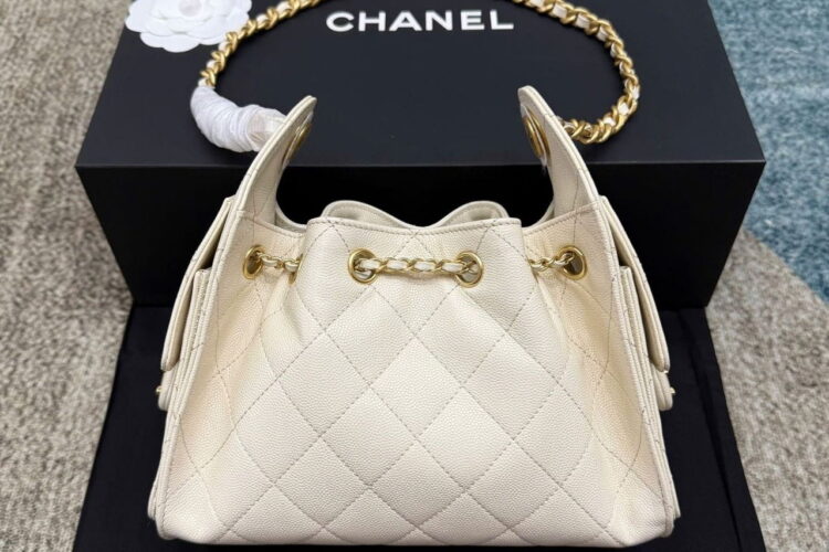 Túi CN 25 Mini Hobo Handbag Cream Caviar Màu Kem Best Pháp