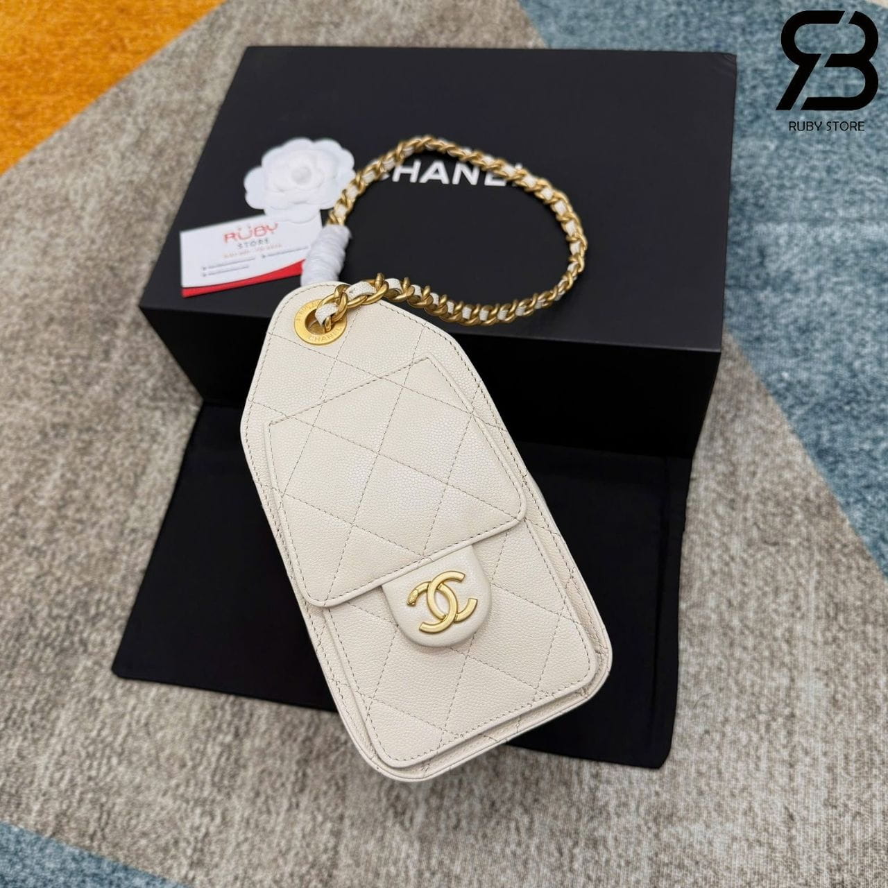 Túi CN 25 Mini Hobo Handbag Cream Caviar Màu Kem Best Pháp