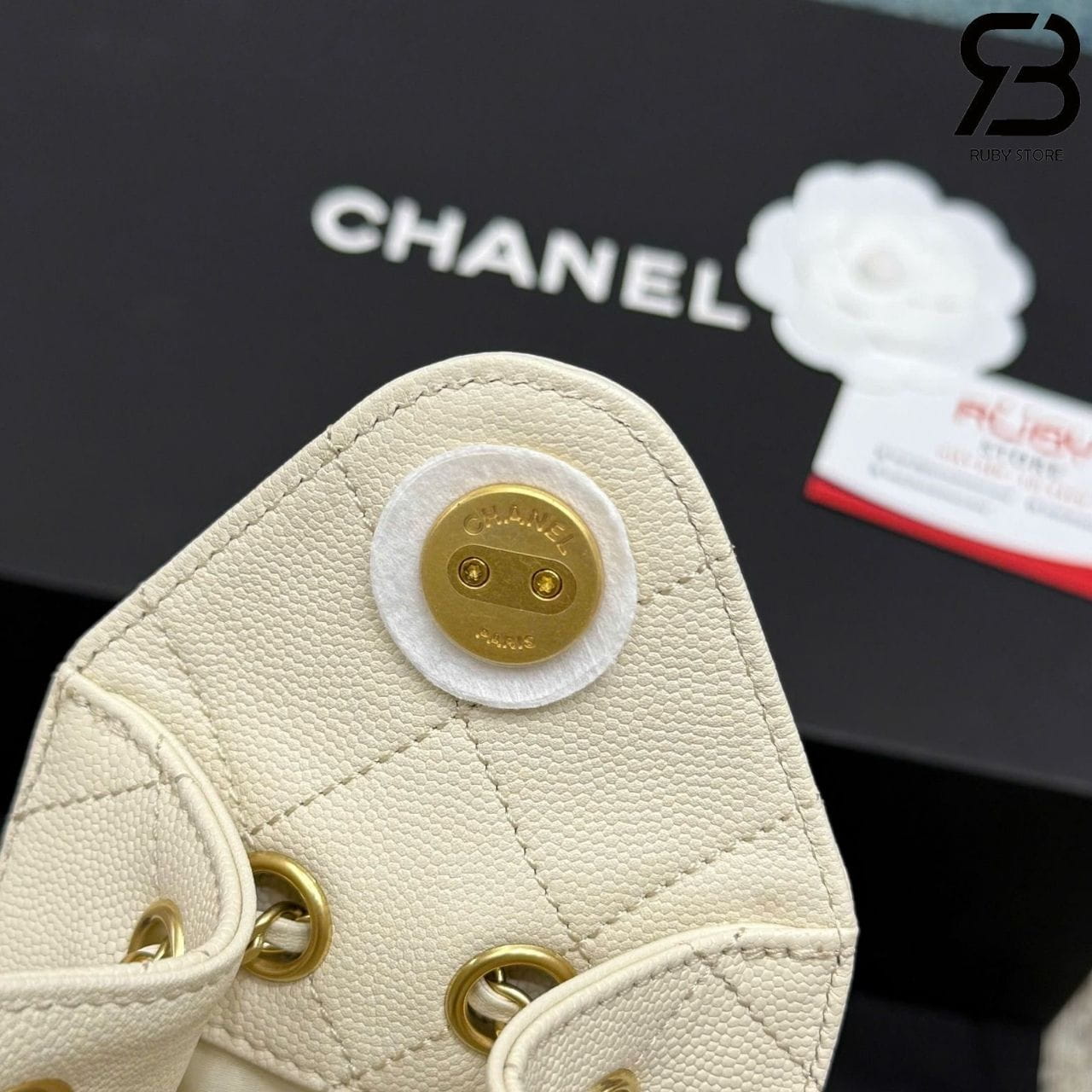 Túi CN 25 Mini Hobo Handbag Cream Caviar Màu Kem Best Pháp