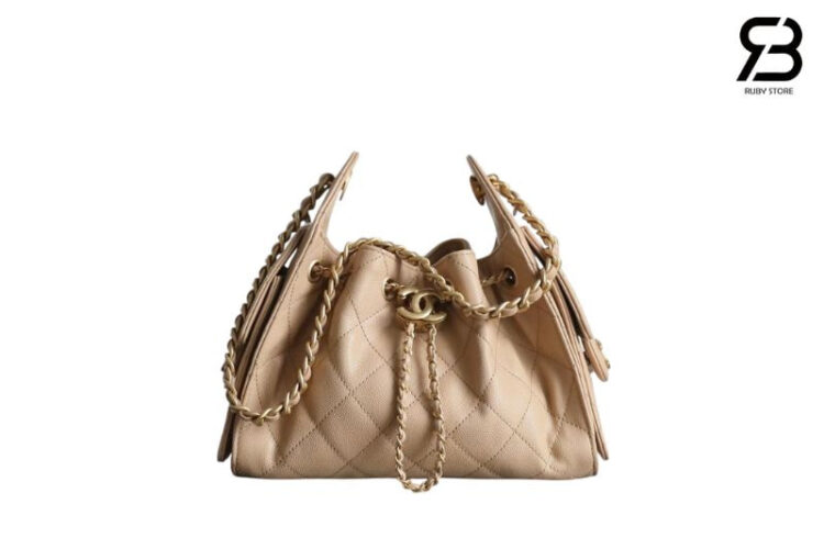 Túi CN 25 Mini Hobo Handbag Light Brown Caviar Màu Nâu Nhạt
