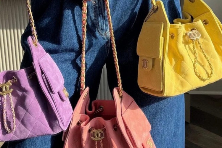 Túi CN 25 Mini Hobo Handbag Purple Suede Calfskin Màu Tím