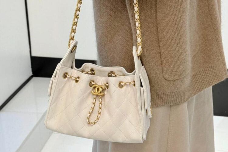 Túi CN 25 Mini Hobo Handbag White Caviar Màu Trắng