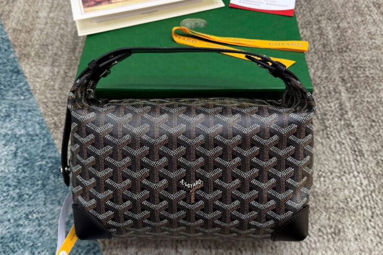 Túi Goyard Bowling 25 Toiletry Bag With Handle Strap Black Màu đen