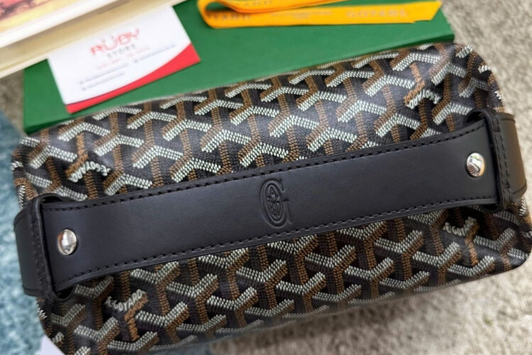 Túi Goyard Bowling 25 Toiletry Bag With Handle Strap Black Màu đen