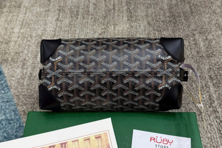 Túi Goyard Bowling 25 Toiletry Bag With Handle Strap Black Màu đen