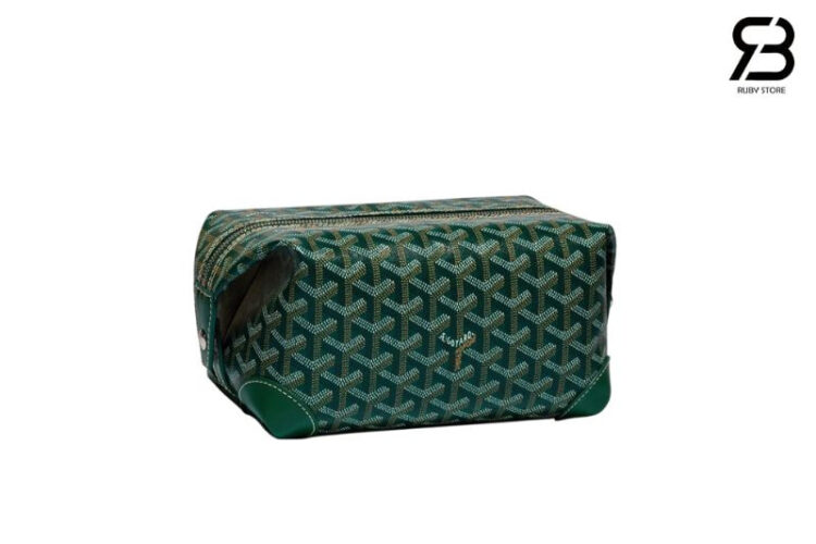 Túi Goyard Bowling 25 Toiletry Bag With Handle Strap Green Xanh Lá