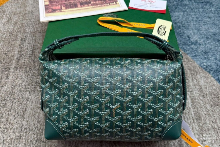 Túi Goyard Bowling 25 Toiletry Bag With Handle Strap Green Xanh Lá