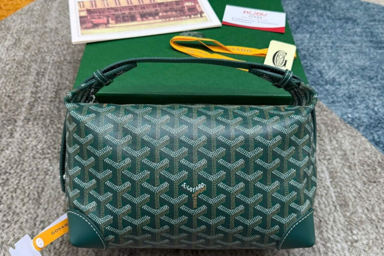 Túi Goyard Bowling 25 Toiletry Bag With Handle Strap Green Xanh Lá