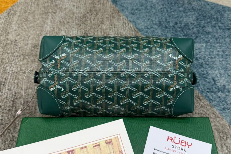 Túi Goyard Bowling 25 Toiletry Bag With Handle Strap Green Xanh Lá