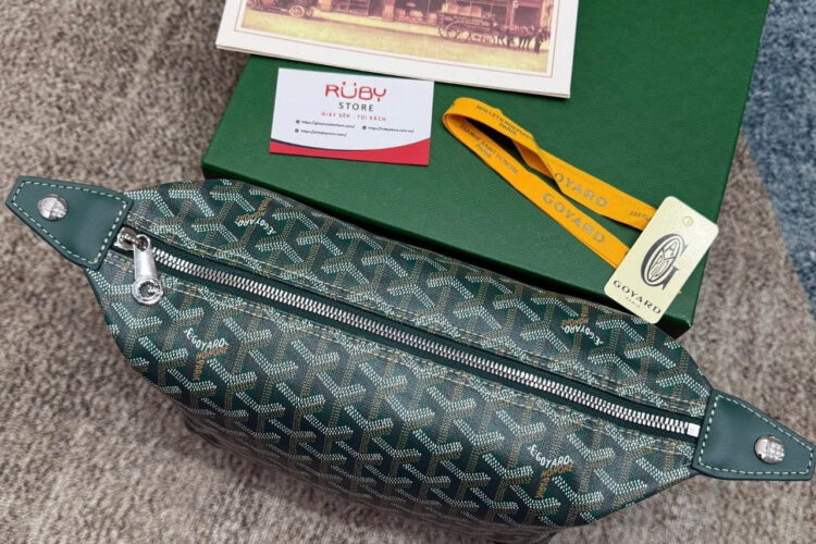 Túi Goyard Bowling 25 Toiletry Bag With Handle Strap Green Xanh Lá