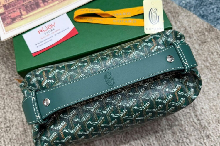 Túi Goyard Bowling 25 Toiletry Bag With Handle Strap Green Xanh Lá