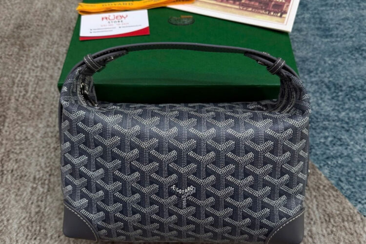 Túi Goyard Bowling 25 Toiletry Bag With Handle Strap Grey Màu Xám
