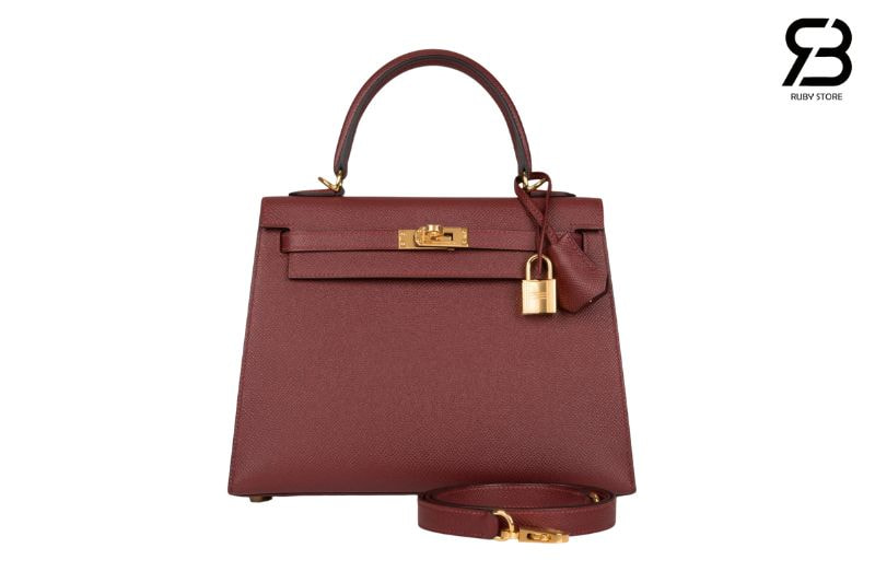 Túi Hermes Kelly 25 Sellier Rouge H Epsom GHW Da Nhập Sale