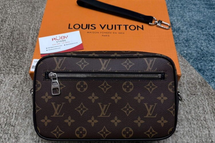 Túi LV Kasai Clutch Monogram Canvas 25CM Nâu